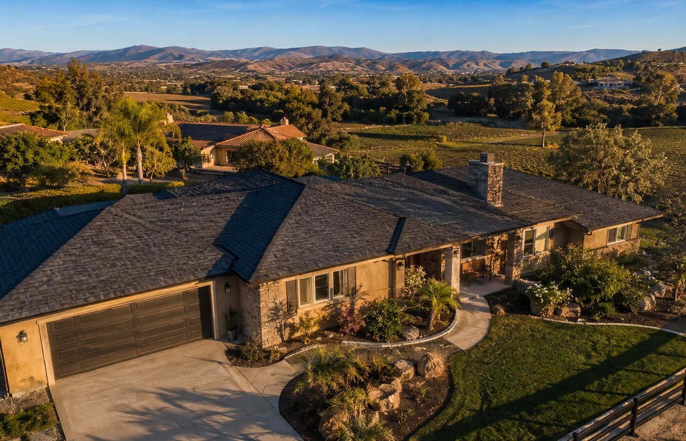 Completed Homestead Roofing Co. roof on a home in Temecula, California